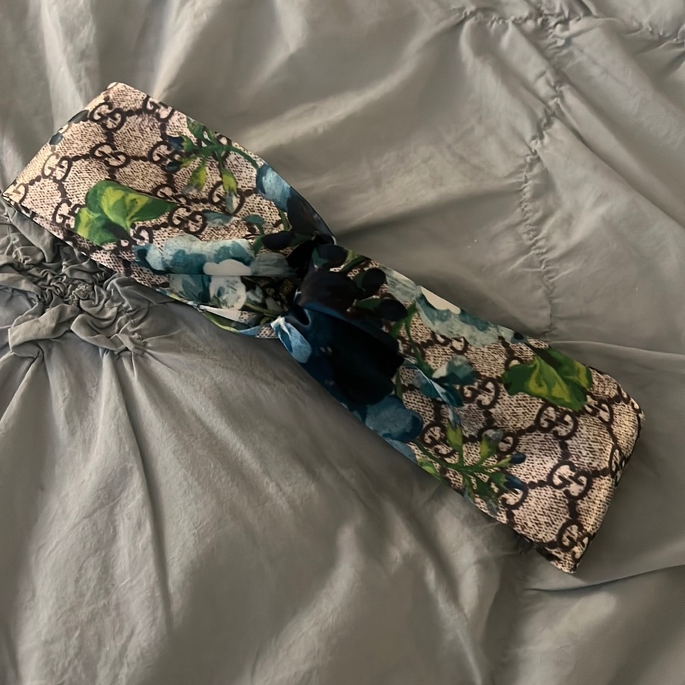 Gucci Blue Floral Silk Headband